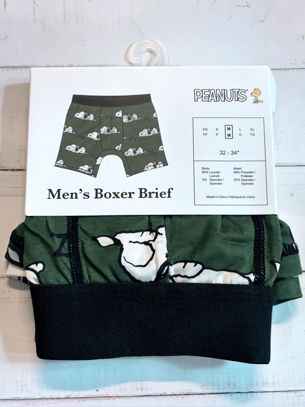 Bioworld Peanuts Snoopy Boxer Men’s Boxer Brief Size M NWT